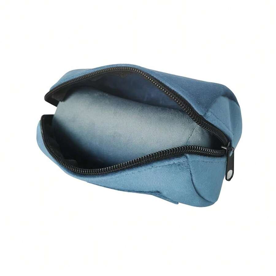 Organizador y estuche de viaje para joyas pequeñas, organizador de terciopelo para brazaletes y pulseras, estuche compacto para brazaletes, pulseras, relojes (Azul claro), Azul claro - azul claro - Ver 1