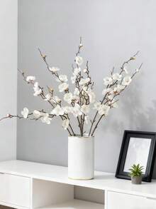 1/40 cành hoa mai giả bằng lụa, dài 22,83 inch, không cuống, kết cấu sống động như thật, thích hợp trang trí nhà cửa, bàn ăn, bó hoa cưới, tiệc theo chủ đề bãi biển, không kèm bình hoa, cây giả, trang trí nhà cửa, nhà hàng, phòng khách, sân vườn ngoài trời. - trắng - Xem 1