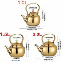 Large Capacity Stainless Steel Teapot With Heat-Resistant Handle, Suitable For Home And Cafe Use, Can Hold Coffee, Hot Water, Fruit Tea, Etc. - Multicolor - View 6