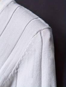 Áo len nam ngắn tay cổ tròn, chất liệu dệt kim nhẹ, có gân, dành cho mùa hè của GRDR. - trắng - Xem 4