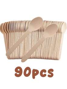 10-100 PCS Custom Personalized Dessert Spoon Engraved Your Idea,Text,Personalized Ice Cream & Coffee Spoons, Perfect For Weddings, Christmas, Valentine's Day, Graduations - High-Quality Bamboo Wooden Party Tableware,Multi-Functional,Durable,Ornamental,Reusable,Exquisite,Stylish,High-Quality,Colorful,Modern,Custom,Personalized,Unique,Home Refresh,Customized Dinnerware