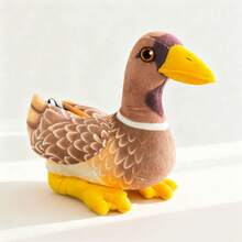1个逼真毛绒鸭子玩偶，柔软蓬松可爱野生鸭子玩偶抱枕，儿童生日礼物 - 彩色 - 查看 16