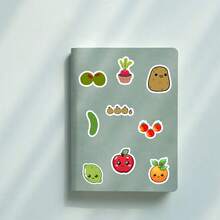 1 Pack Of 4 Cute Vegetables And Fruits Stickers Suitable For Decorating Luggage, Skateboards, Helmets, Making Accounts, Phone Cases, Cup - Multicolor - View 4
