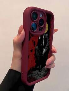 Estuche para teléfono con patrón de hombre misterioso fumando fondo rojo y negro compatible con estuches para teléfonos  estuches para teléfonos OPPO estuches para teléfonos vivo estuches para teléfonos Redmi estuches para teléfonos  estuches para teléfonos Honor estuches para teléfonos   17  16 Pro Max  15 Pro Max  13 y  12 Hecho de material de TPU que brinda protección contra caídas Es un regalo para familiares, amigos, seres queridos, novios / novias y regalos de Navidadfunda de ,  funda de  16, Navidad,  fundas de , funda de  15,  17 Pro Max, fundas para , funda de  16 Plus, regalos de Navidad, funda de  13, funda de teléfono de Navidad, funda de  16 Pro, funda de teléfono  15, funda de teléfono  13, funda de  15 - Rojo - Ver 3