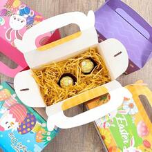 20pcs/10pcs/4pcs Easter Candy Boxes, Gift Boxes, Party Favors, Easter Baskets With Handles, Egg-Shaped Containers, Suitable For Home, School, Holiday Parties, Decoration, Birthday, Graduation, New Year, Easter, Baby Shower - Multicolor - View 2