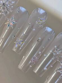 2盒1套美甲配件，半圆和全圆珍珠钢珠套装，美甲装饰配件，美甲用品 - 彩色 - 查看 2