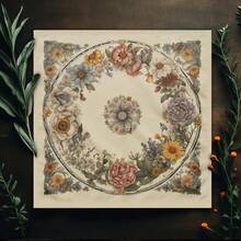 1pc Enchanting Vintage Floral Design Tarot Tablecloth With Tarot Bag - Vibrant Polyester Altar Mat With Celestial & Floral Design For Tarot Reading, Witchcraft & Astrology, Tarot Tablecloth Boho Playmat Cloth Home Decor