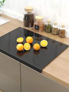 لوح تقطيع أكريليك للمطبخ، لوح تقطيع أسود للمطبخ، لوح تقطيع كبير شفاف، لوح تقطيع لسطح المطبخ، لوح تقطيع للخضروات والفواكه، لوح تقطيع شفاف، حصيرة تقطيع الطعام، واقي طاولة - متعدد الألوان - مشاهدة 2