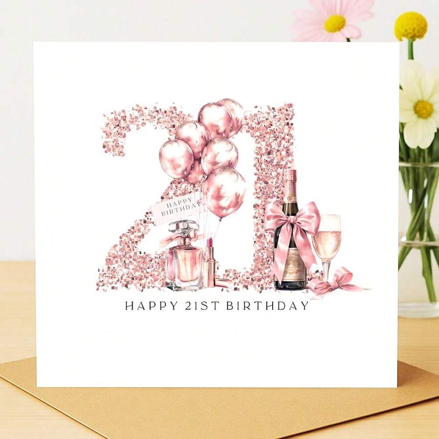 Fun Birthday Cards, 21st Birthday Cards, For Daughters, Granddaughters, Sisters, Nieces, Friends, Best Friends, 21st Birthday Gifts, Unique Party Gifts - Multicolor - View 1