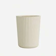 1 件简约条纹垃圾桶，白色/黑色/米色，适用于卧室、客厅、浴室、垃圾储存容器，适合家庭和办公室使用