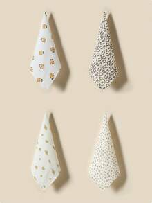 3pcs/Set Cotton Gauze Small Handkerchief Hand Towel Bath Accessories Washcloth Hand Towel Bath Towel Face Towel Pink Towel Small Towel Tea Towel - Multicolor - View 8