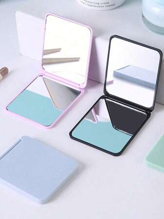 Foldable Compact Makeup Mirror, Portable Square Pocket Mirror, Foldable Mini Makeup Mirror, Portable Double-Sided Square Pocket Mirror, Suitable For Students, Girls, Women, Travel Gift, 4 Colors Available, Mother's Day Gift, Gift For Mom