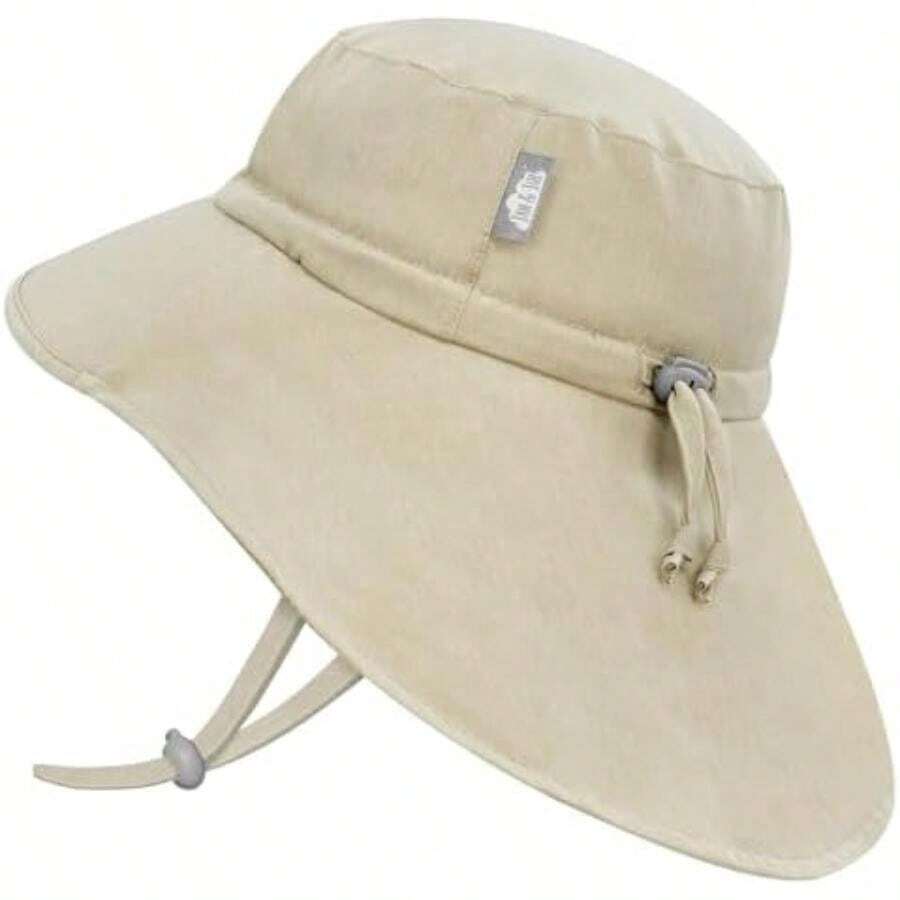 Jan & Jul Gorro de Xplorer para niños Grow-with-Me Aqua-Dry, Sombrero para Sol Repelente Agua de ala Ancha 50+(6-12 Años Trigo) - Multicolor - Ver 1
