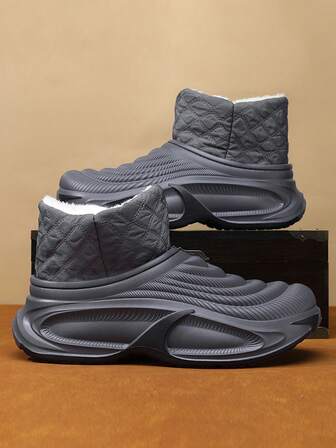 Men's Snow Boots, New Autumn/Winter EVA Material, Windproof, Warm, Outdoor Snow Anti-Slip, Waterproof, Fleece Lining, Cold-Resistant, Lightweight, Comfortable, Mid-Calf Winter Boots, Strong Wrapping, Outdoor Sub-Zero Temperature Insulation, Men's Winter Boots