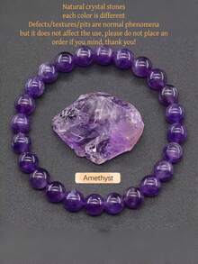 1条6毫米波西米亚风天然石手链，可叠戴，适合女性作为节日礼物、派对配饰、日常佩戴、时尚饰品（虎眼石/青金石/黑曜石/水晶等，寓意提升智慧和灵性）