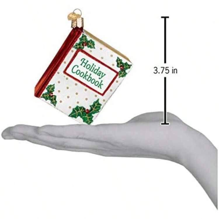 Old World Christmas Ornaments: Colección Chef's Adornos soplados de Vidrio para árbol de Navidad,(Libro de cocina de Navidad) - Multicolor - Añade 4