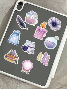 50pcs Doodle Magic Moon Decorative Stickers Irregular Shape For Diary Water Bottle Planner Booklet Holiday Birthday Gift Decoration Cartoon Pattern Self-Adhesive Easy Peel Easy Stickers Perfect For Encouraging Students To Give To Friends