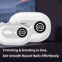 Smart Electric Nail Clipper, Multi-Function Electric Nail File With Anti-Pinch, Nail Polishing, Manicure Light And Nail File Features, Suitable For All Ages, Compact And Portable, Built-In 500mAh Battery, High-End Packaging, Ideal For Christmas, Halloween, New Year Gifts - White - View 10
