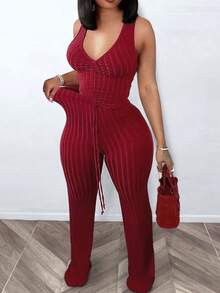 Two Piece  Sexy  Casual  Party  Elegant  Boho    Fabric    Drawstring    Women  Sports  Vacation  Night Out  Beach  Office    All The Year  Stretchy  Soft - Đỏ - Xem 8