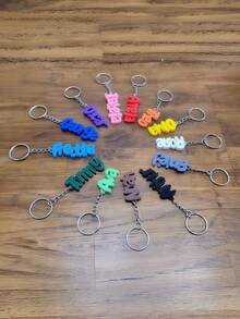 Personalised 3D Printed Name Keychain – Custom Name Keyring - Multicolor - View 7