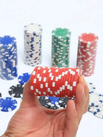 200pcs- Poker Chips ABS Monte Carlo Poker Chips Casino-Grade Poker Chips With Striped Patterns, Suitable For Texas Hold'em, Blackjack, Card Night Poker Games - Suitable For Casino Card Games, Poker Games, Family Game Nights, Or Family Gatherings, Parties, Etc.