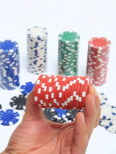 200pcs- Poker Chips ABS Monte Carlo Poker Chips Casino-Grade Poker Chips With Striped Patterns, Suitable For Texas Hold'em, Blackjack, Card Night Poker Games - Suitable For Casino Card Games, Poker Games, Family Game Nights, Or Family Gatherings, Parties, Etc.