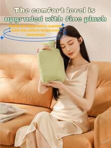 1个500毫升-1000毫升-2000毫升高密度PVC热水袋，可重复灌装，用于暖手和热敷，防爆设计，柔软绒面，可重复灌装热水袋，持久保温，大容量PVC暖手宝，螺旋盖灌装，防漏，热水袋，水袋，方便取用热水，药膏 - 彩色 - 查看 3