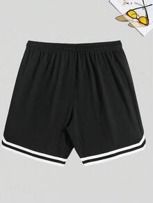 1 chiếc quần short nam thường ngày, quần short thể thao, cạp chun, quần short bóng rổ, bóng chày, tập thể dục, chạy bộ, tập luyện, thể hình, thể thao, ngoài trời, quà tặng Ngày của Cha - màu đen - Xem 7