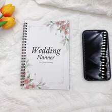 Wedding Planning Checklist And Budget Organizer - A5 White Spiral Notebook With Flower Pattern, 86 Page Horizontal Grid, 6 Sections (Guest List, Supplier, Decoration, Clothing) - A Unisex Wedding Planning Template Suitable For Couples And Wedding Supplies