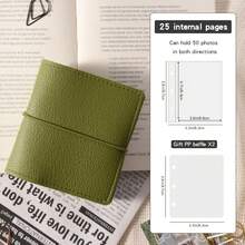 Mini Instant Camera Soft Leather Pocket Photo Album, 25 Sheets 50 Pages Refillable Mini Album With 3-Ring Transparent Photo Card Loose-Leaf Holder, Idol/Star Fan Card, Couple Photo, Portable Collection Book, Card Album, 3-Inch Photo High-Quality Loose-Leaf Photo Album - Multicolor - View 15
