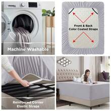 Sbana Bajera Ajustable de Cajn Para Colchn Alto de 45 - 53 - Sbanas de Microfibra Doble Cepillado Suavidad Sedosa de Lujo de Hotel - Sbana Para Colchn Alto Refrescante Libre de Arrugas Hipoalergnica con Elstico, King - Gris Lavanda - Rey + Cerdo Lavanda - Ver 1