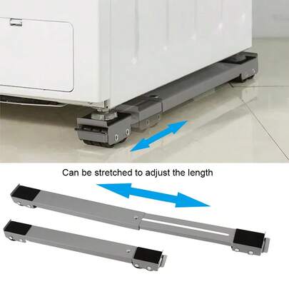 2X Iron Adjustable Washing Machine Fridge Tumble Dryer Appliance Moving Rollers Household Heavy Furniture Moving Trolley Heavy Duty, Max Load 330kg