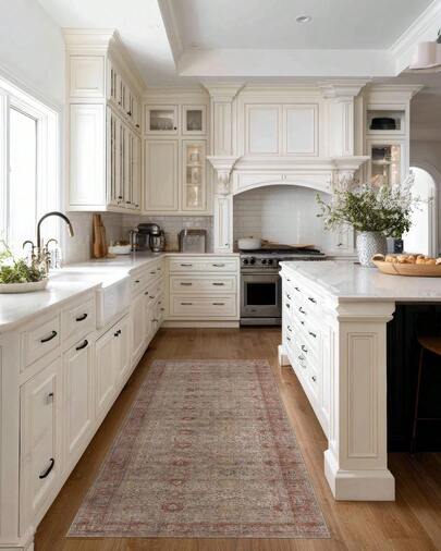 2x3 Small Rug, Machine Washable, Non-Slip Backing, Vintage Style, Soft, Low Pile, Area Rugs For Entryway Kitchen Indoor Entrance