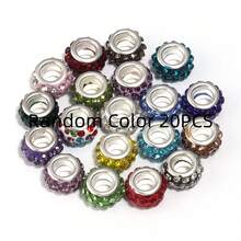 20pcs European Style Rhinestone Beads, Large Hole Shiny Pendant Beads, Round Beads, Spacer Beads, Suitable For Necklace, Earrings, Bracelet And Other Crafts (White) DIY Bracelet Jewelry Necklace Accessories - Large Diamond-set Hole - View 11