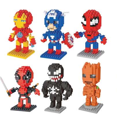 Bộ xếp hình dễ thương bao gồm Deadpool và Groot, thích hợp cho việc học STEM tự làm, trang trí bàn làm việc cho những người đam mê xếp hình và đồ chơi nhân vật hành động. Lý tưởng làm quà tặng sinh nhật, đạo cụ chụp ảnh tiệc tùng, đồ dùng học tập và đồ chơi nhân vật hoạt hình.