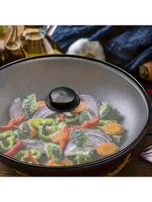 20.32-30.48cm Stainless Steel Mesh Splatter Screen, Prevents Splattering And Smoke, Keeps Food Fresh, Ideal For Healthy Cooking, Essential Kitchen Accessory, Pot Cover | Modern Kitchen Gadget - Multicolor - View 2