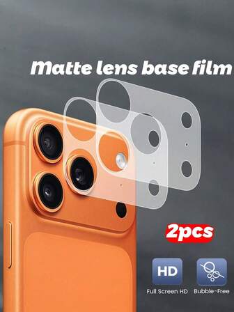 2 piezas de película de lente mate para iPhone 17 Pro Max/17 Pro, accesorios para teléfonos, diseño minimalista, película transparente y delgada, duradera, capa protectora, lente de cámara, resistente a los arañazos, no afecta la funda del teléfono