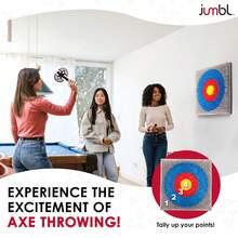 Jumbl Wall-Mounted Axe Throwing Game Set – Bristle Target With Foam Axes For Bars, Basements, And Playrooms | Indoor Play For Adults & Kids, Fun Wall Decor For Boys Rooms & Game Rooms - Multicolor - View 6