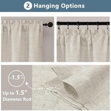 Chyhomenyc Natural Valance For Windows, Light Filtering Faux Linen Slub Textured Small Kitchen Valance, Neutral Top Window Short Curtain For Bathroom Basement Farmhouse, 60Wx16L Inch, 1 Panel,60inchWx16inchL(Packof1),Natural - Natural - 查看 5