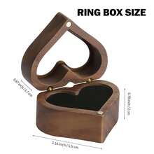 LETURE Wood Ring Display Box With Transparent Cover Single Slot 2 Slot, Heart Shaped Person.Alized Wooden Jewelry Box For Proposal Engagement Wedding Ceremony Anniversary (Black - 1 Slot),Black-1Slot - 黑-1槽 - 查看 3