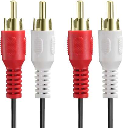 2-RCA Male To Male Stereo Audio Cable, Dual RCA Connector For Clear Sound - 6FT