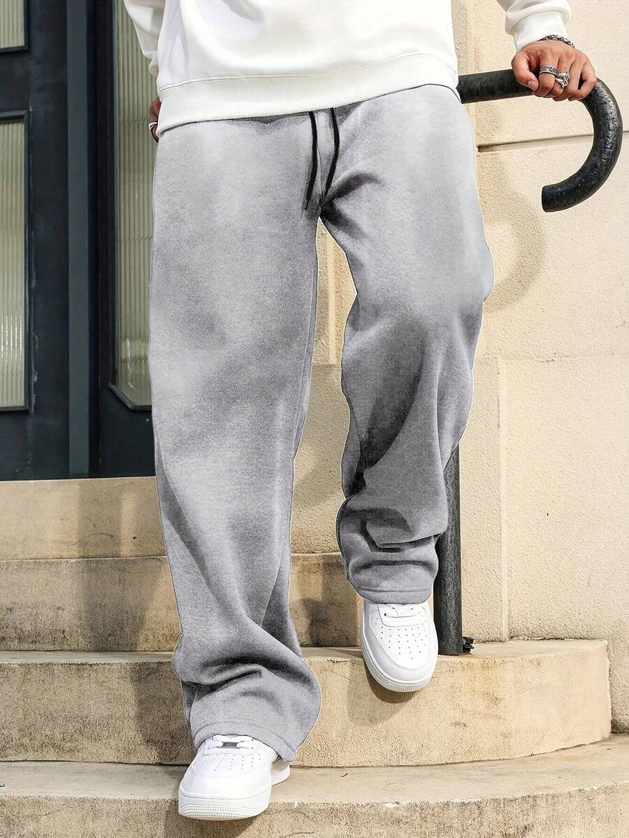 Oversized Sweatpants, Gothic Urban Street Alternative Style - Xám - Xem 1