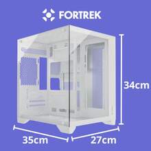 Gabinete Gamer Fortrek Clarity Vidro Temperado Micro Atx Preto ou Branco - Branco - Visão 3