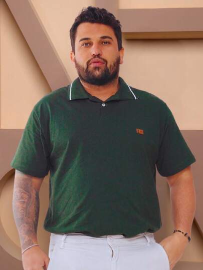 Camisa Gola Polo  Alta Qualidade 100% Algodão Camiseta básica Masculina modelo plus size  Todos    Ano Novo    Gola Polo