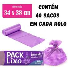 Scented Trash Bags For Bathroom, Sink, Kitchen, Neutralizes Odor, 40 Units, Lavender - Lilac Purple - View 3