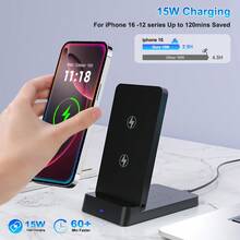 Z4-2 Vertical Foldable 15W Fast Wireless Charger, ABS Plastic Material, Compatible With IPhone 17/16/15/14/13/12/11 Pro Max/XR/XS Max/8 Plus, Galaxy S25/S24/S23/S22/S21/S20, Mate 70/60 Pro/50/40 Series - Multicolor - View 5