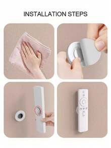 5个装磁性遥控器收纳架 - 遥控器整理器，悬浮式壁挂，免打孔安装，遥控器墙挂架，客厅墙面磁性收纳架，强力磁性挂钩，壁挂式磁性支架，遥控器 - 彩色 - 查看 6