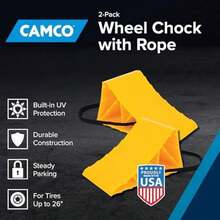 Camco 44432 Calzo para Rueda sin Cuerda, Wheel Chock, 1 Paquete(Con diseño de cuerda Paquete con 2) - Multicolor - Ver 3