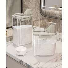 Laundry Detergent/Liquid Storage Box, Transparent Laundry Room Organization And Storage Box, Laundry Powder Storage Box. - Multicolor - View 1