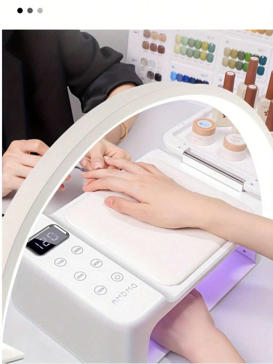 1个金属LED灯，新月形，USB供电，便携式，适用于美甲、睫毛嫁接、纹身照明，时尚设计，美甲照明，现代台灯礼品